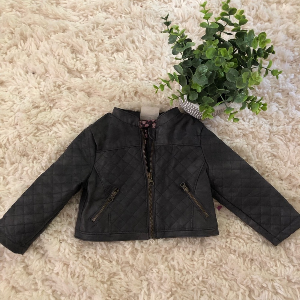 Gray leather jacket